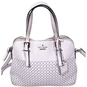 Kate Spade Milton Lane Maise Perforated Leather Satchel Shoulder Bag Pink Bonnet